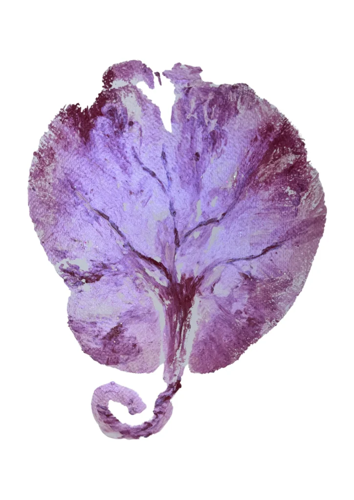 Placenta print in lavender purple tones
