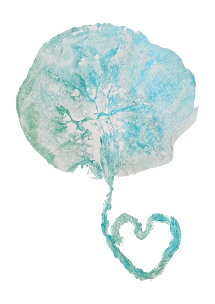 Placenta print in pale mint green tones